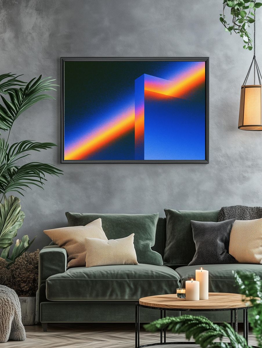 Neon Prism Abstract Poster. — room view 4
