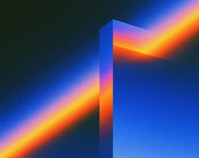 Neon Prism Abstract Poster. poster