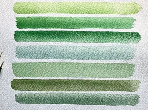 Green Watercolor Stripes Poster. poster — abstract art