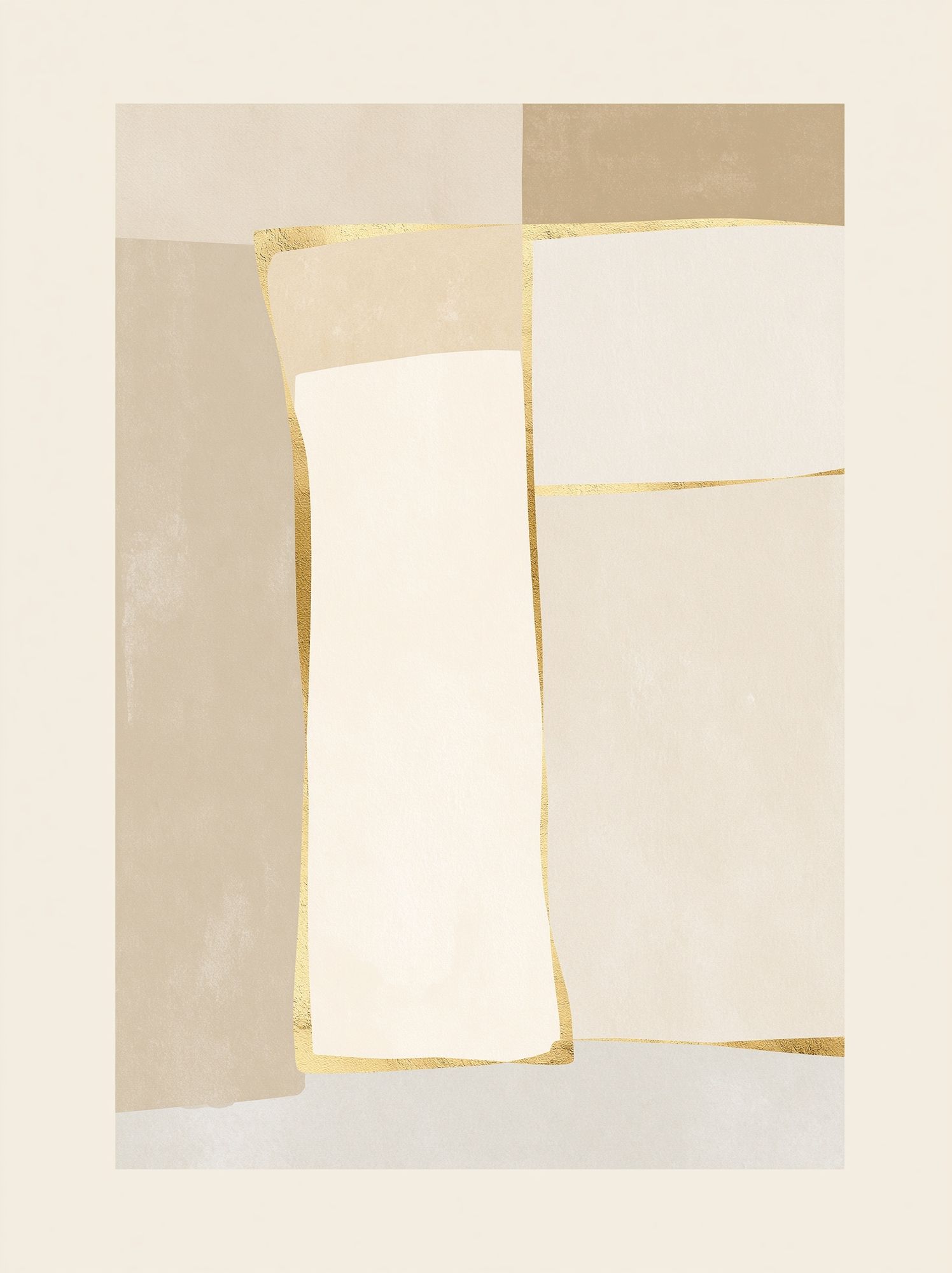 Neutral Gold Abstract Poster. poster detail
