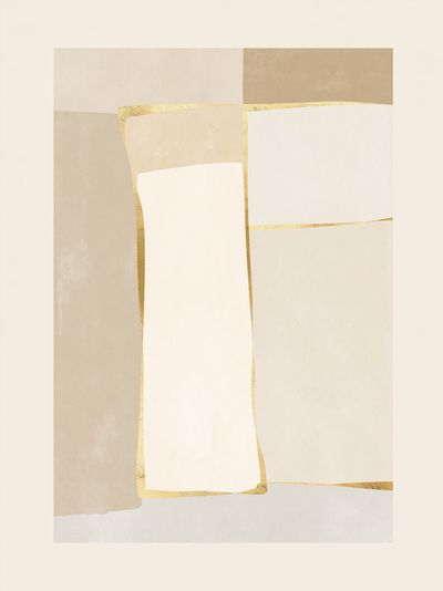 Neutral Gold Abstract Poster.
