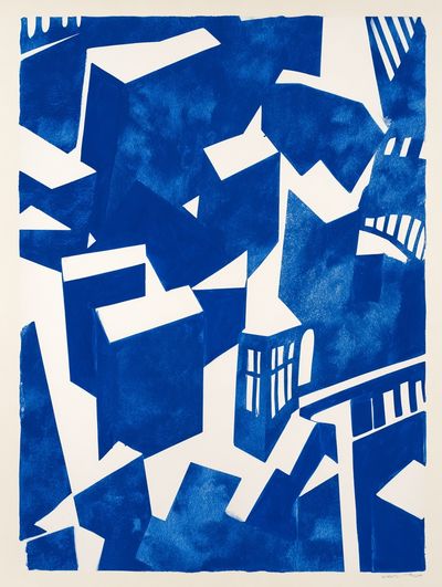 Blue Geometric Abstract Poster. poster print