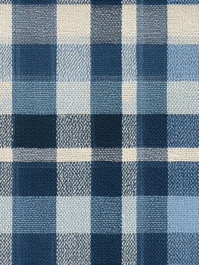 Blue Plaid Textile Pattern Print.