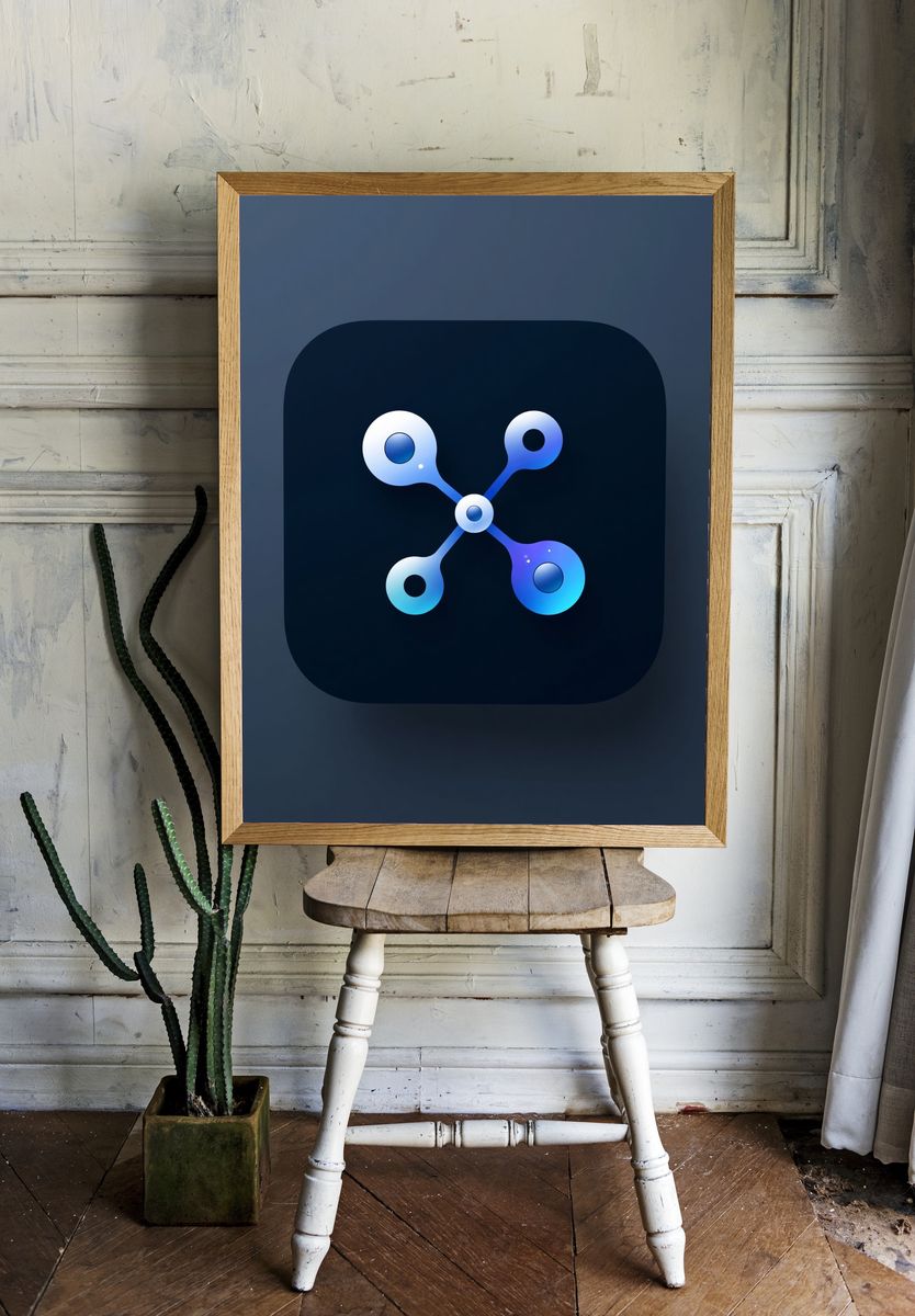 Blue Molecular Network Abstract Poster. room preview