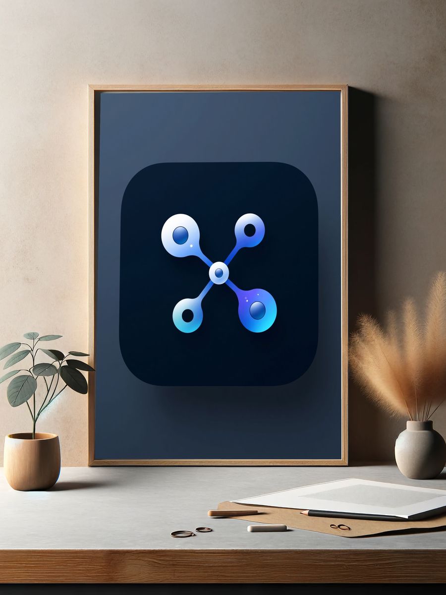 Blue Molecular Network Abstract Poster. — room view 2