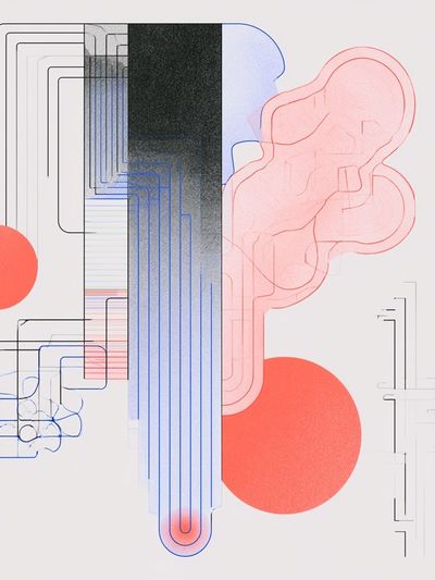 Geometric Neon Abstract Poster.
