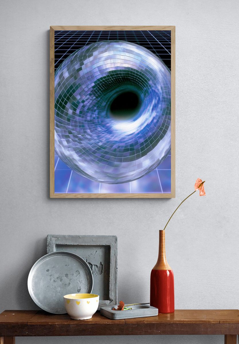 Chrome Tunnel Abstract Poster. — room view 3