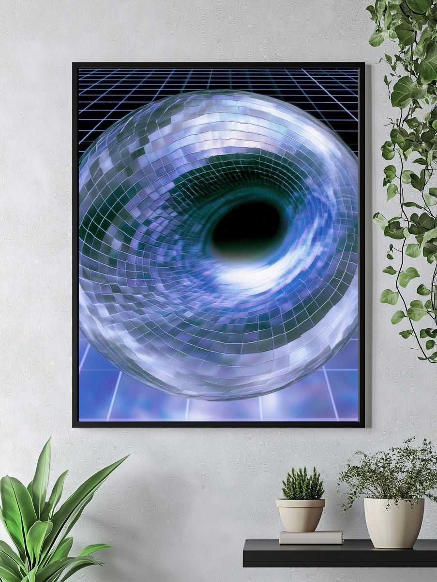 Chrome Tunnel Abstract Poster. — room view 4