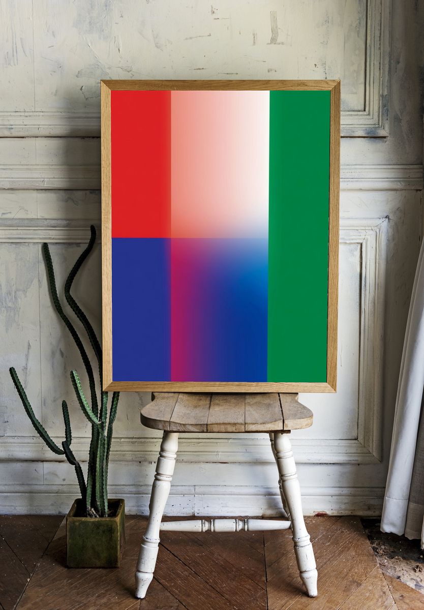 Color Block Gradient Abstract Poster. — room view 1