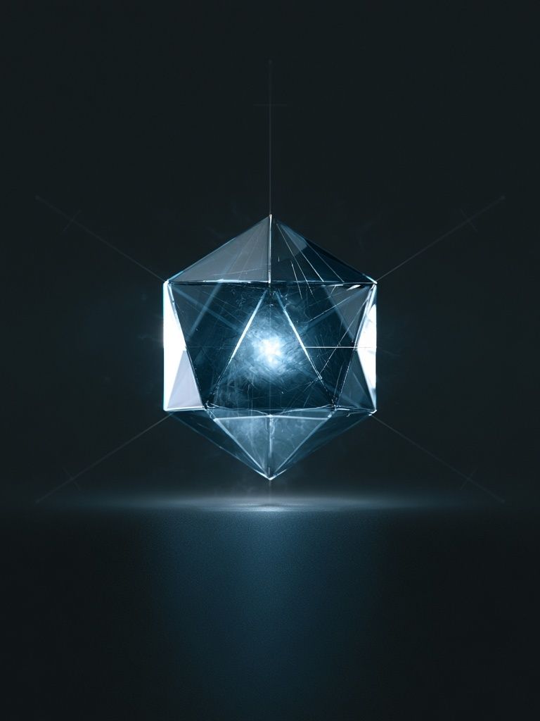 Glowing Crystal Geometric Poster. poster detail