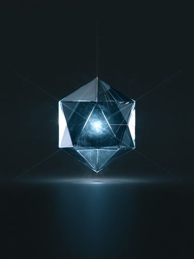 Glowing Crystal Geometric Poster. poster print