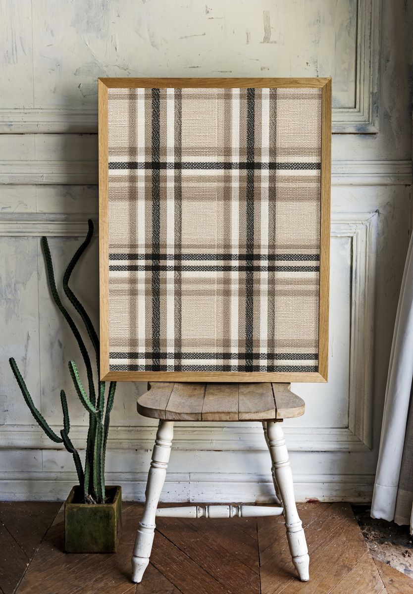 Beige Plaid Texture Print. room preview