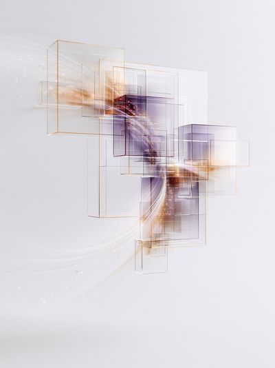 Geometric Light Flow Abstract Poster.