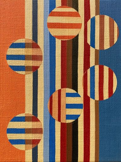 Retro Geometric Stripes Poster. poster