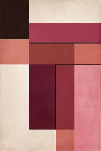 Geometric Rose Blocks Poster. poster print