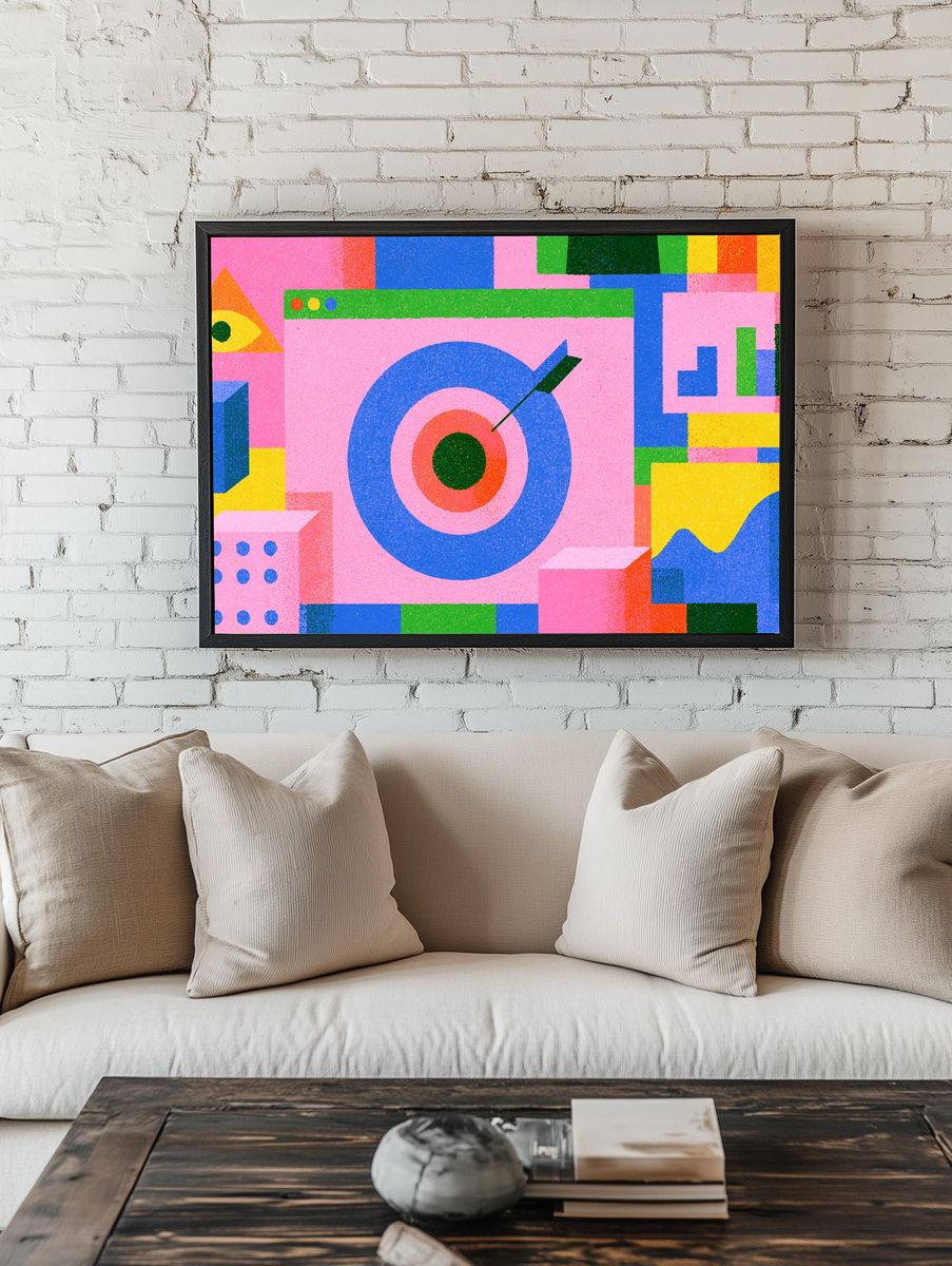 Colorful Geometric Target Poster. room preview