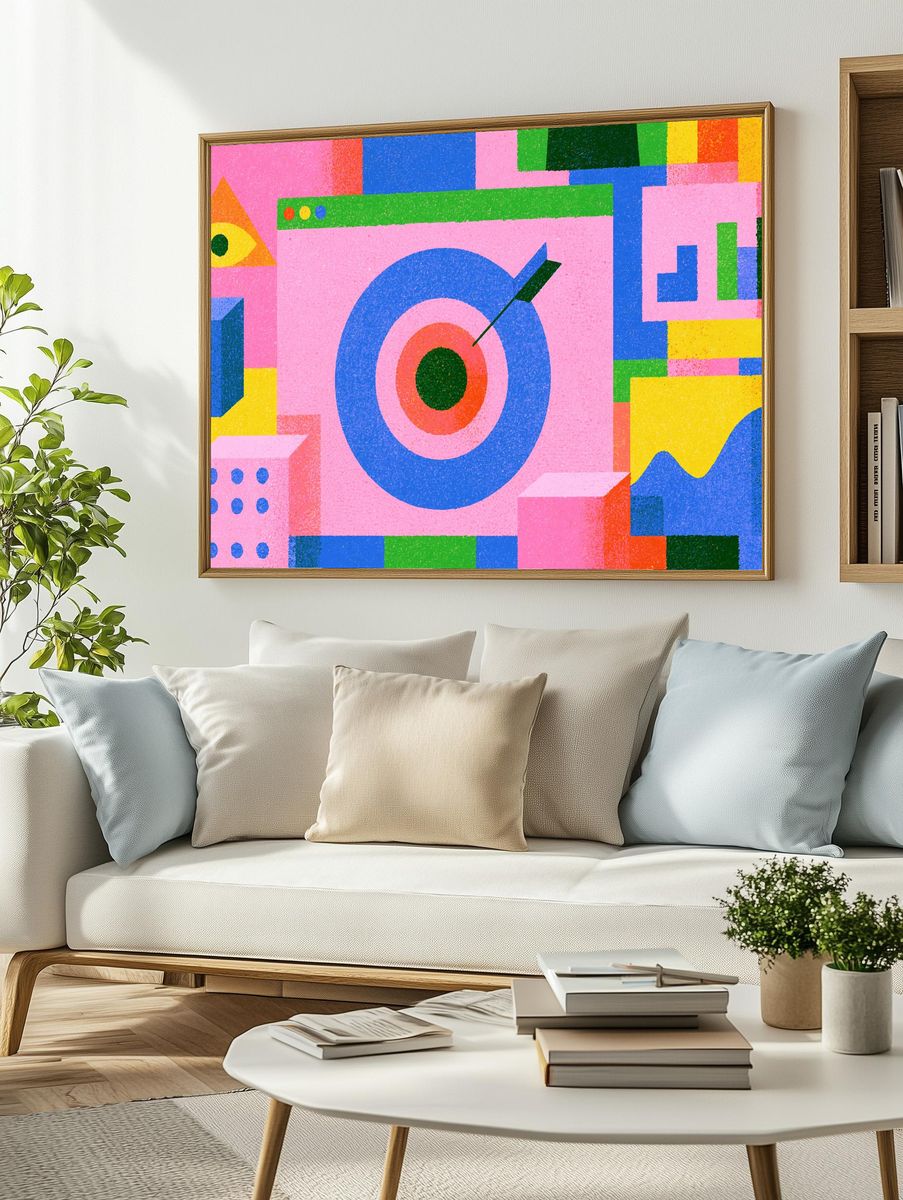Colorful Geometric Target Poster. — room view 2