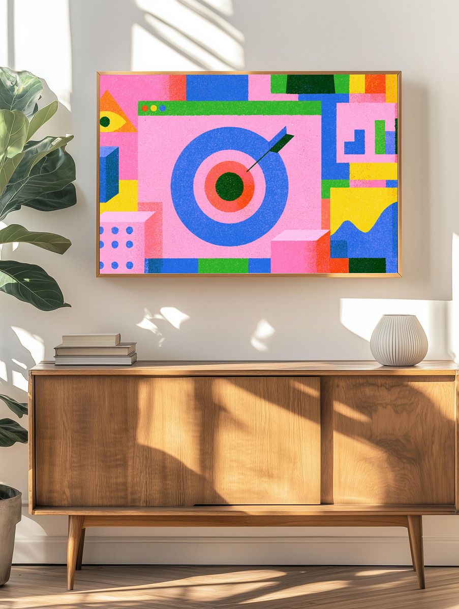 Colorful Geometric Target Poster. — room view 3