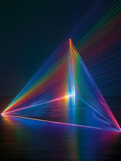 Neon Prism Geometry Poster.