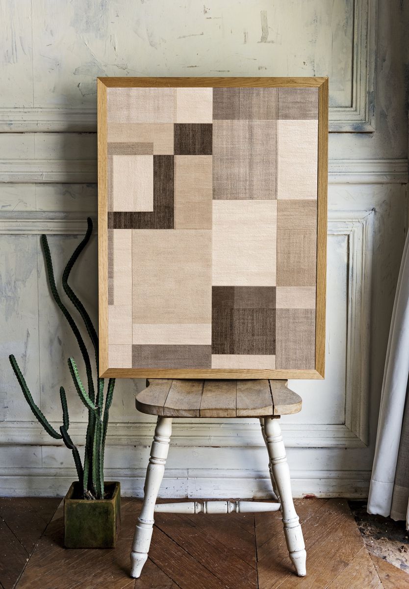 Neutral Geometric Abstract Poster. room preview