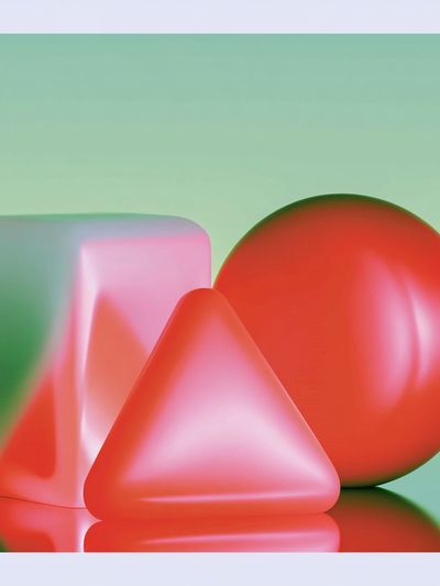 Pastel Geometric Abstract Poster.