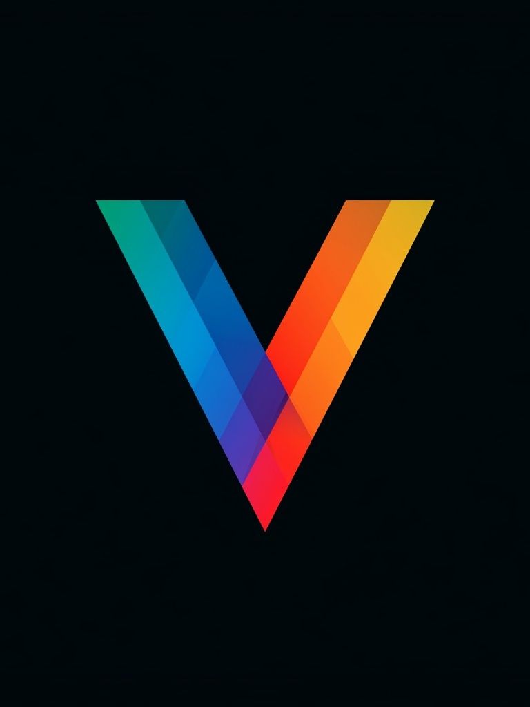 Geometric V Gradient Poster. poster — abstract art