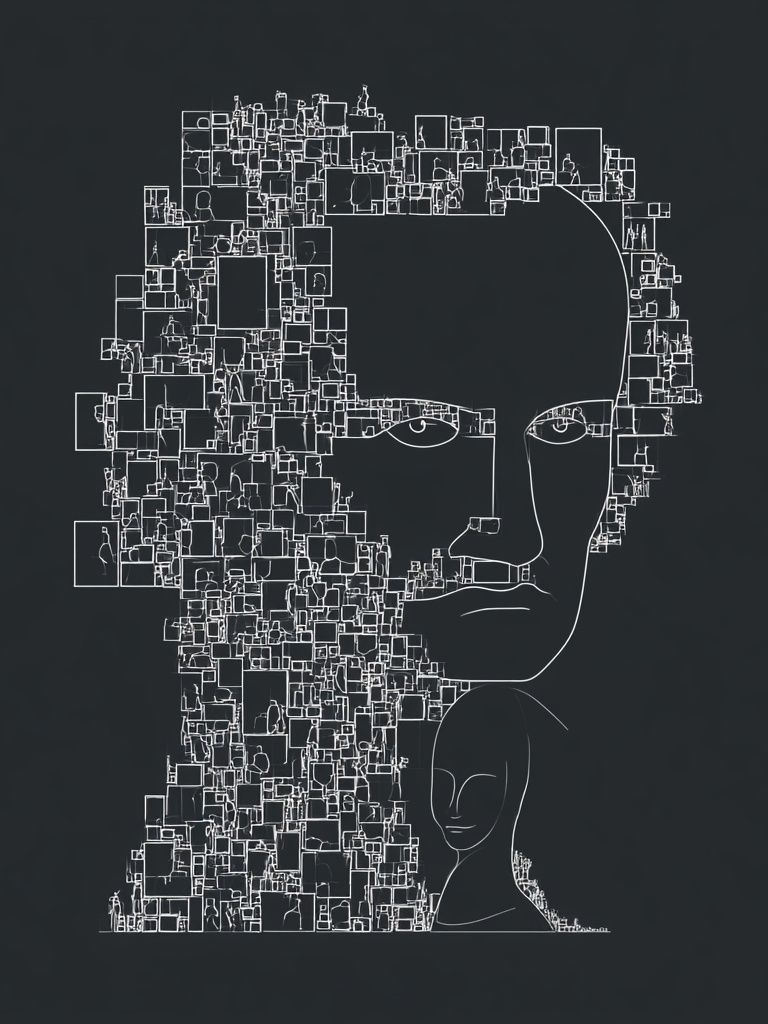 Abstract Face Line Art Poster. poster detail