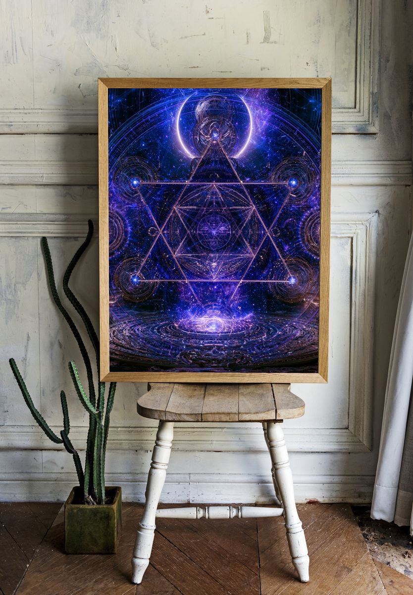 Cosmic Sacred Geometry Abstract Print. — room view 1