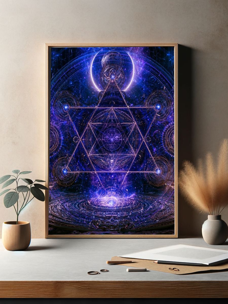 Cosmic Sacred Geometry Abstract Print. — room view 2