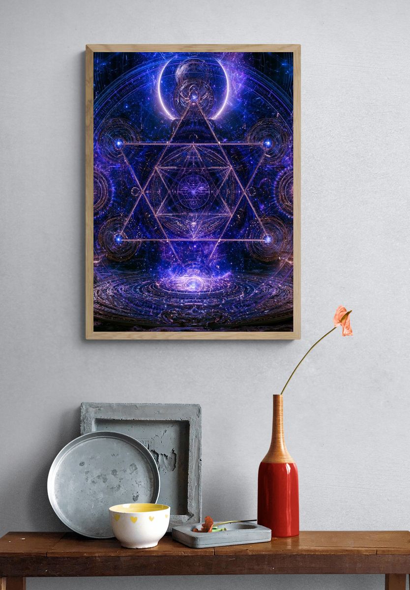 Cosmic Sacred Geometry Abstract Print. — room view 3