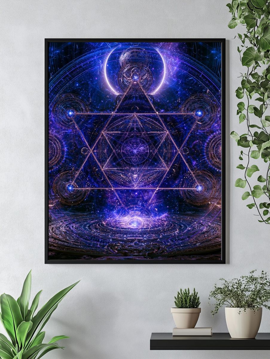 Cosmic Sacred Geometry Abstract Print. — room view 4