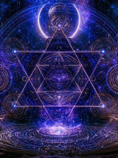 Cosmic Sacred Geometry Abstract Print. poster