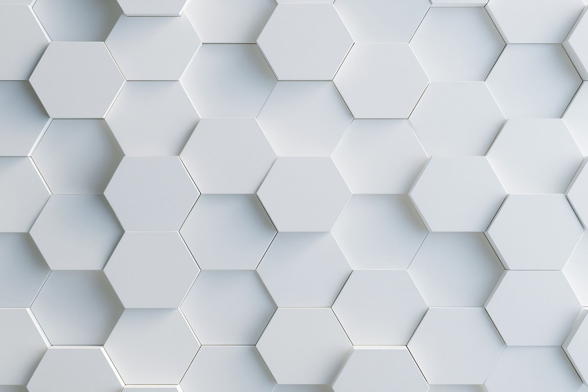 White Hexagon Relief Abstract Poster. poster detail