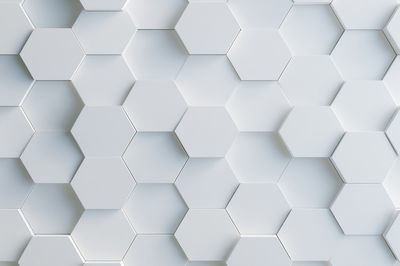White Hexagon Relief Abstract Poster. poster