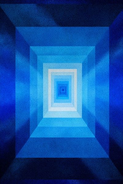 Blue Geometric Tunnel Poster.
