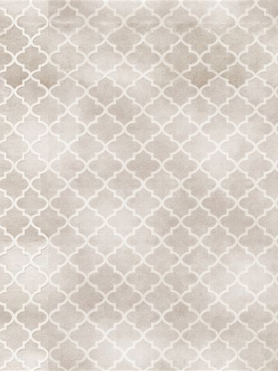Beige Moroccan Trellis Pattern Print.
