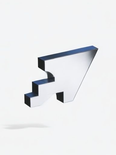 Chrome Arrow Minimalist Poster. poster — abstract art