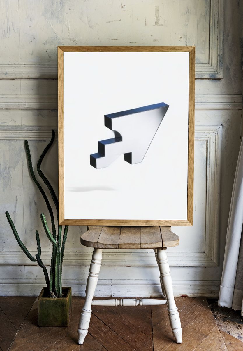 Chrome Arrow Minimalist Poster. room preview