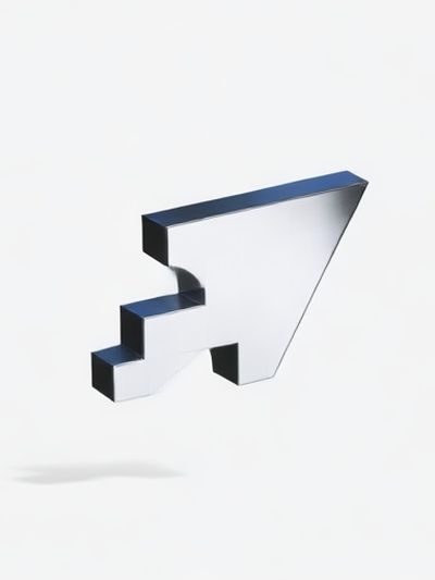Chrome Arrow Minimalist Poster. poster