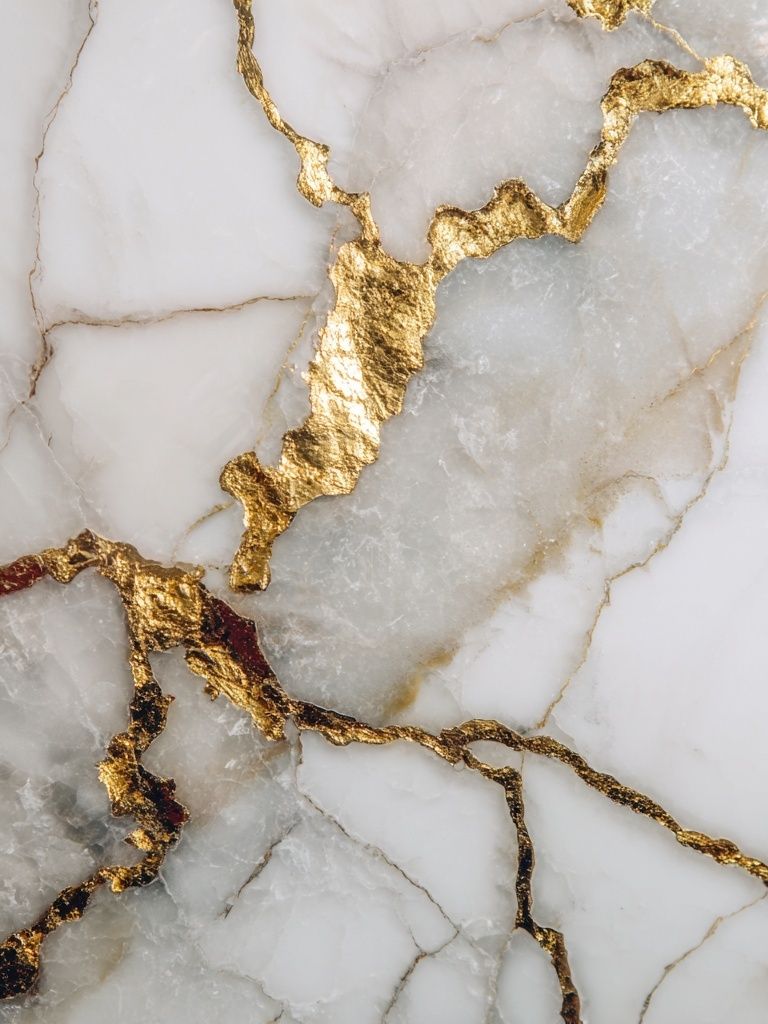Gold Veined Marble Abstract Print. poster detail
