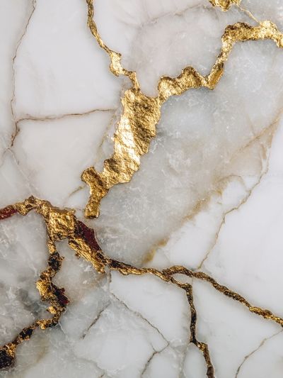 Gold Veined Marble Abstract Print. poster print