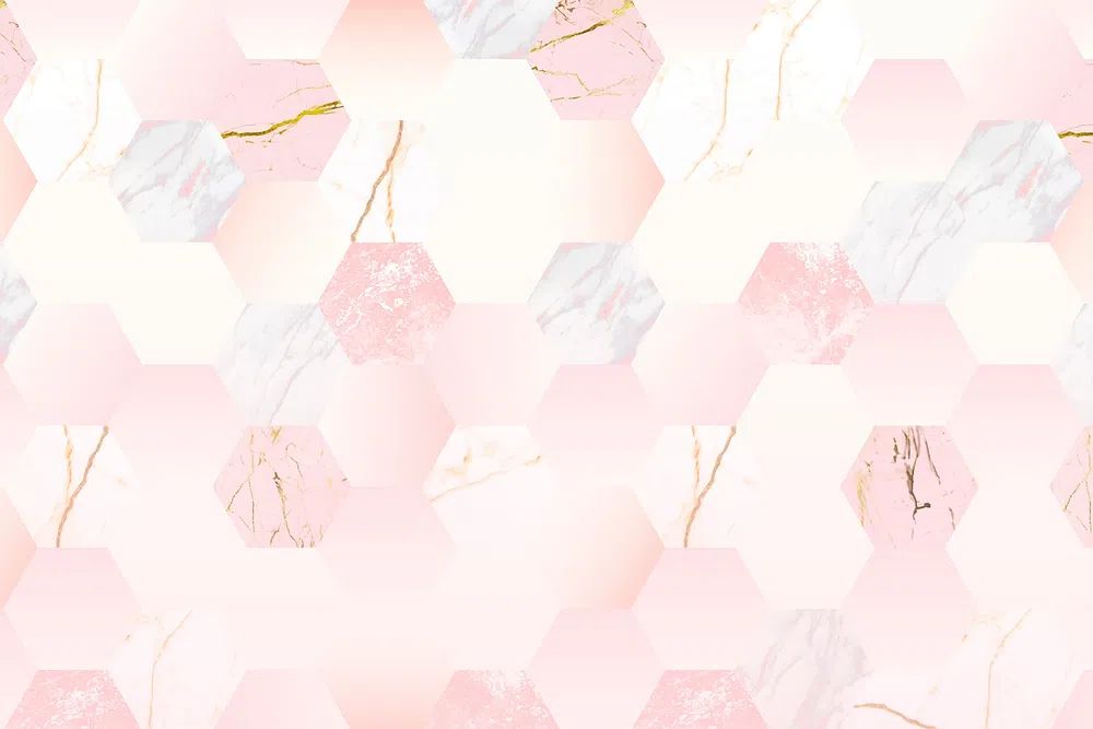 Pink feminine hexagon geometric background. poster — abstract art