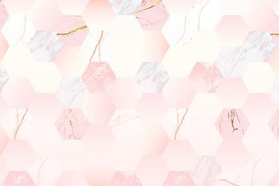 Pink feminine hexagon geometric background. poster print
