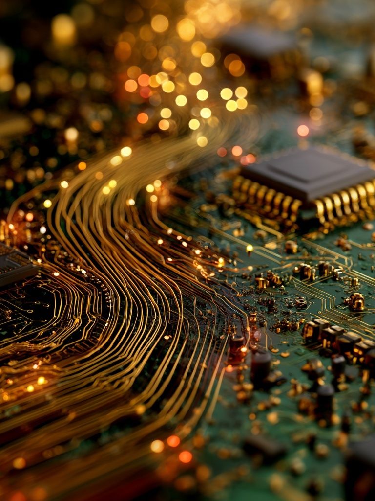 Circuit Board Glow Abstract Print. poster — abstract art