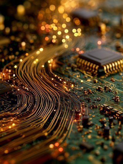 Circuit Board Glow Abstract Print. poster print