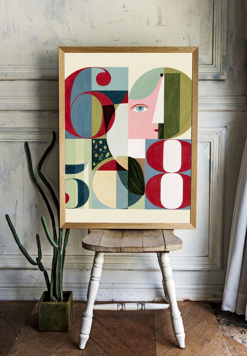 Geometric Face Abstract Poster. room preview