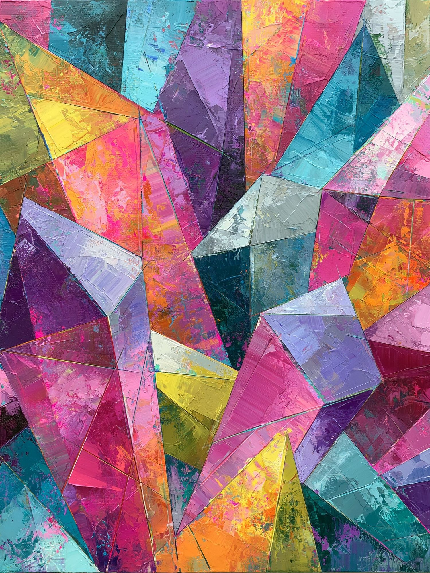 Prismatic Geometric Abstract Poster. poster detail