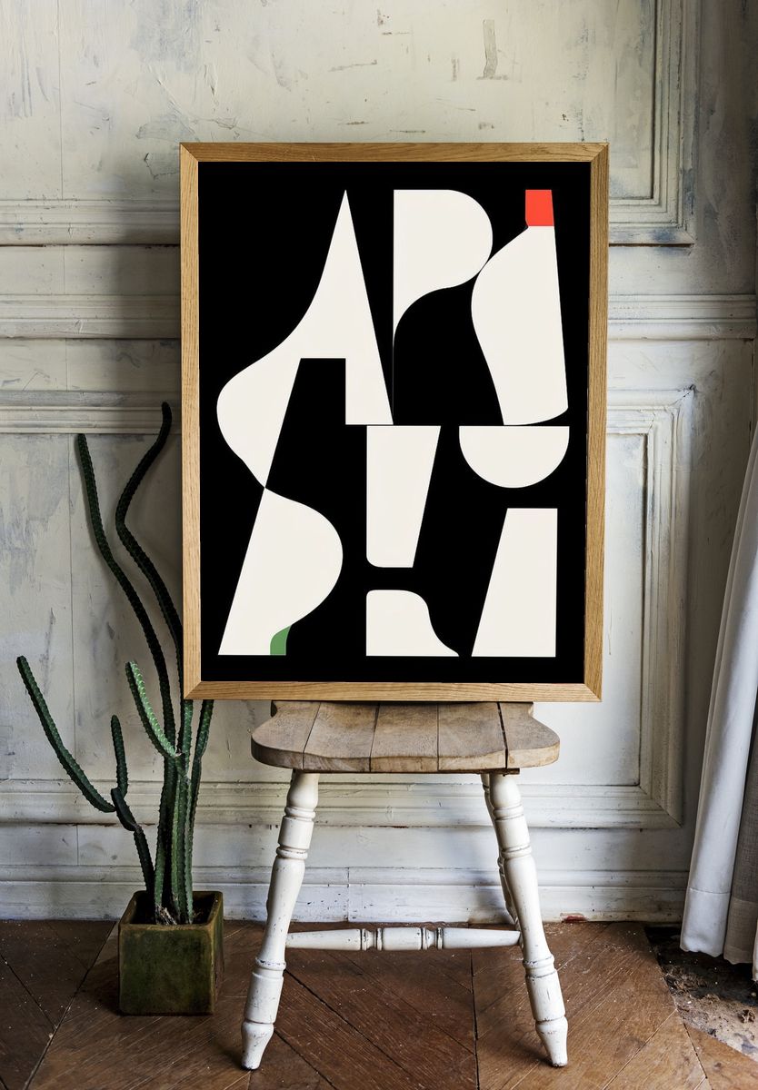 Abstract Geometric Shapes Poster. room preview