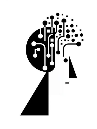Abstract Circuit Head Poster. poster