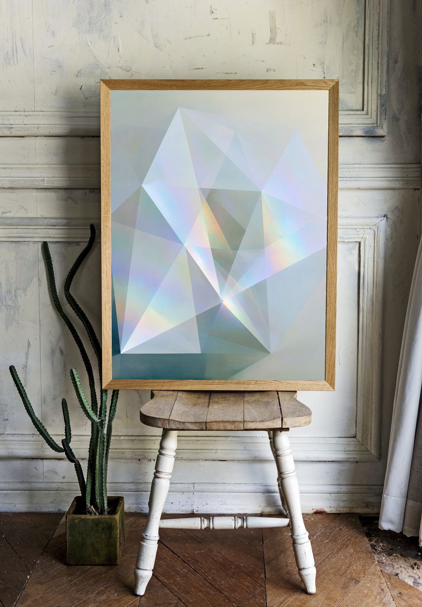 Prismatic Geometric Abstract Poster. room preview
